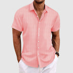 Théo – Korte mouwen gestreepte blouse heren