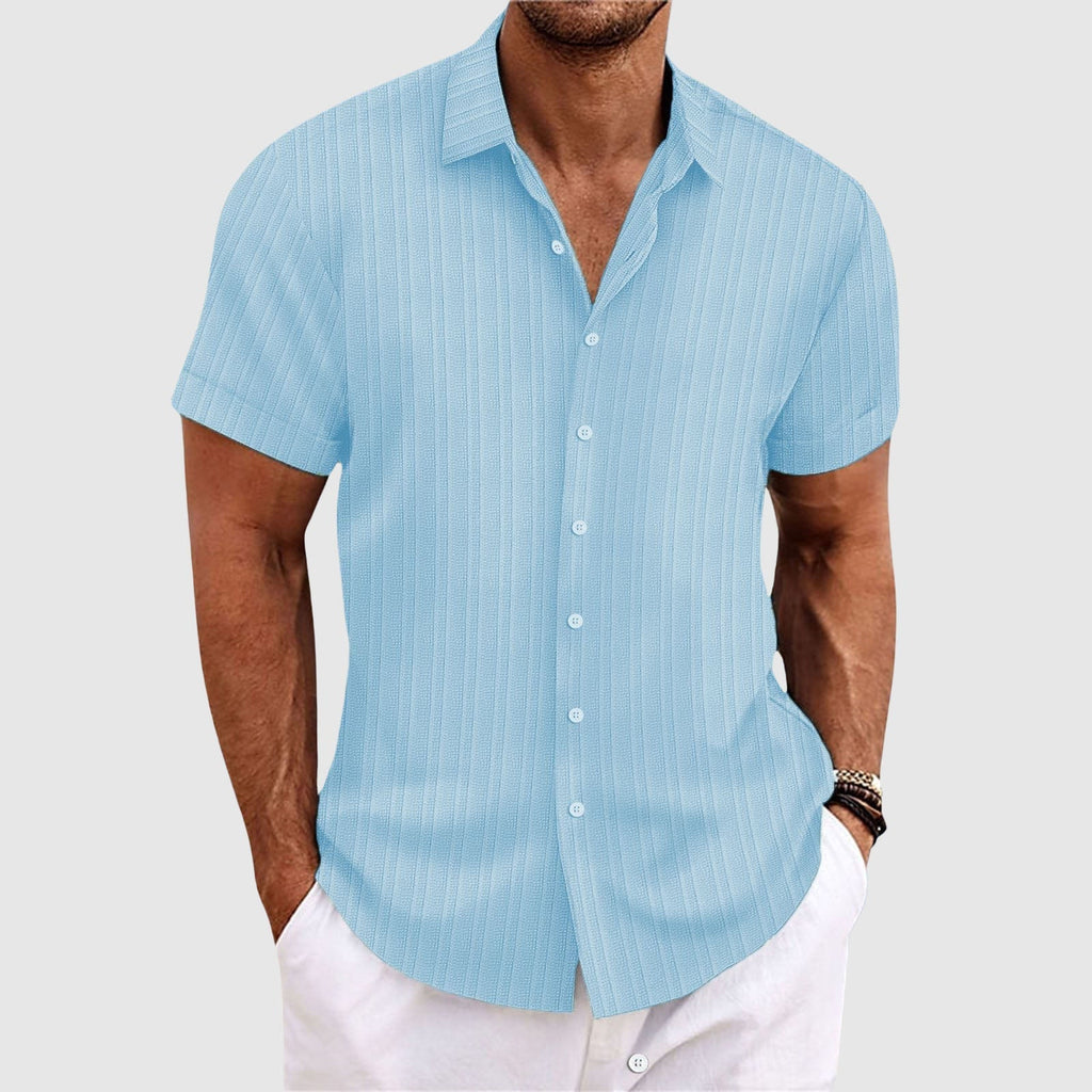 Théo – Korte mouwen gestreepte blouse heren