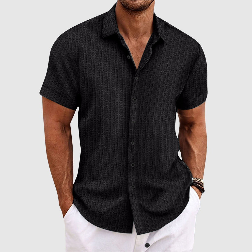 Théo – Korte mouwen gestreepte blouse heren
