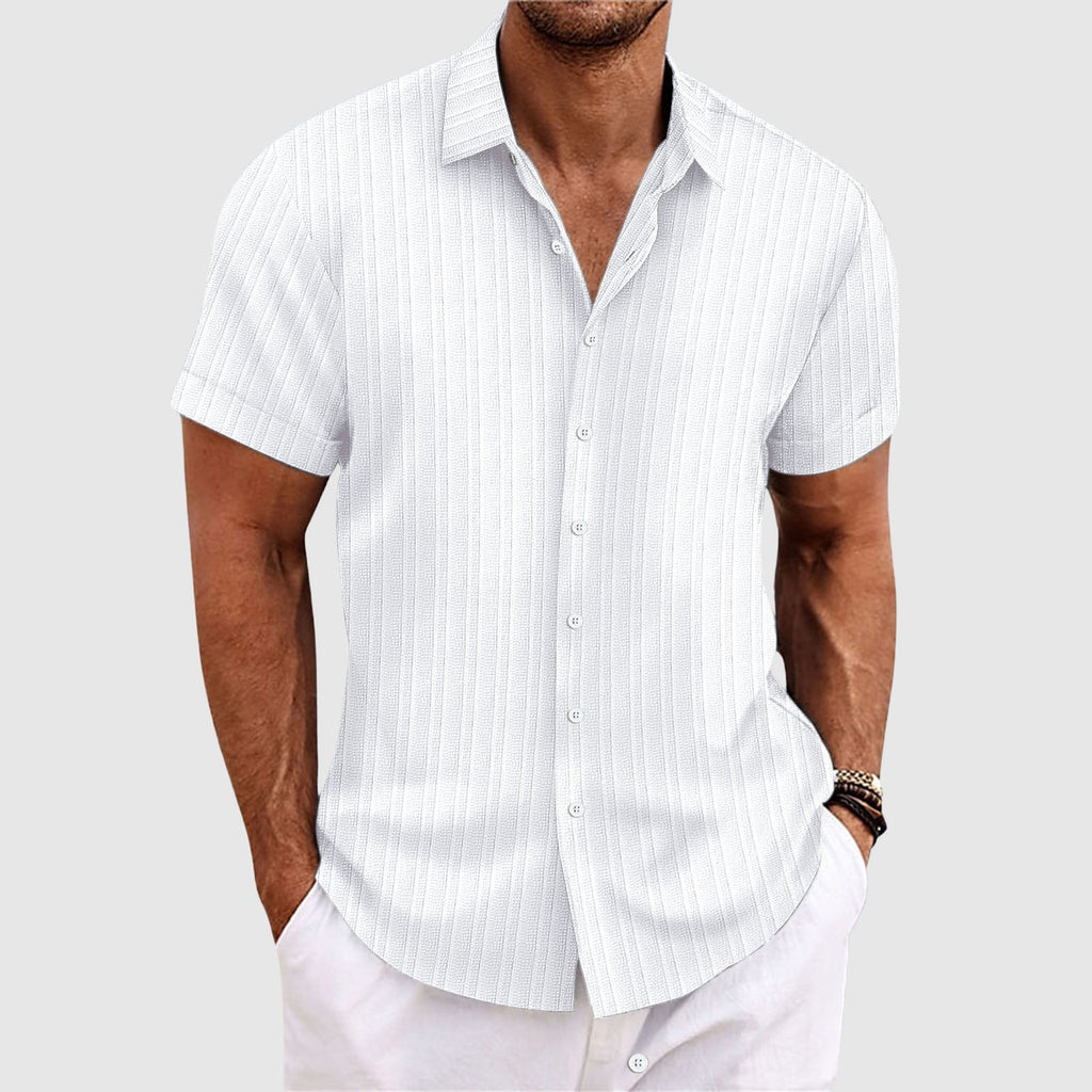 Théo – Korte mouwen gestreepte blouse heren