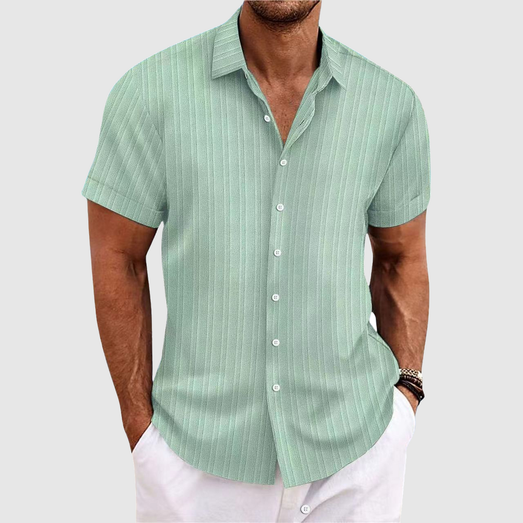 Théo – Korte mouwen gestreepte blouse heren