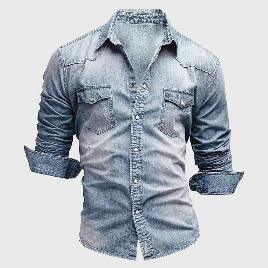 Hugo – Denim blouse met lange mouwen heren