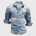 Hugo – Denim blouse met lange mouwen heren