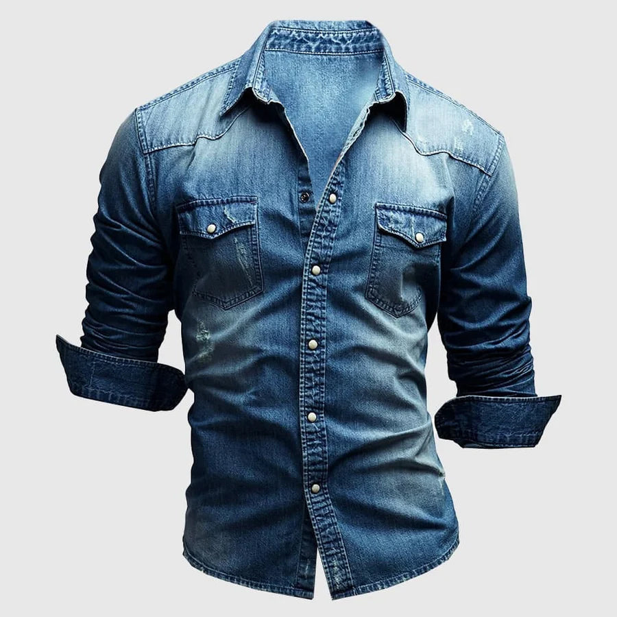 Hugo – Denim blouse met lange mouwen heren