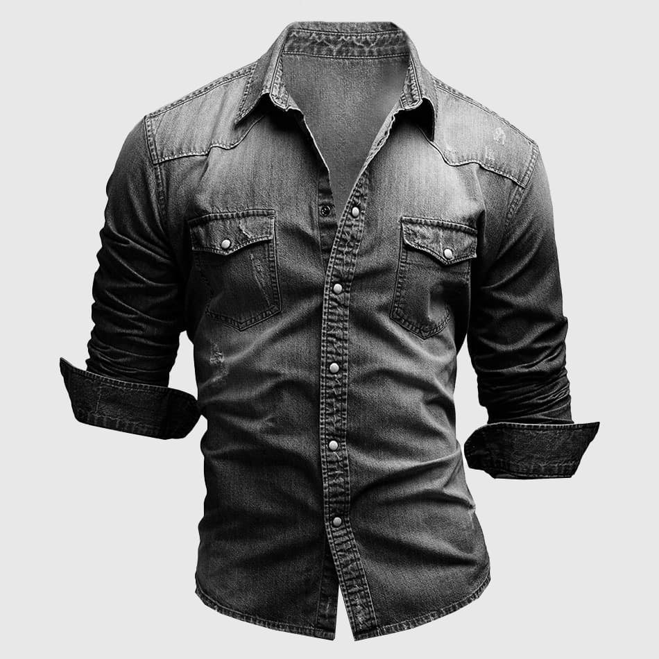 Hugo – Denim blouse met lange mouwen heren