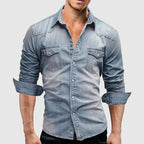 Hugo – Denim blouse met lange mouwen heren